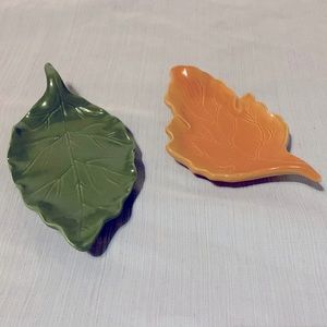 Cracker Barrel Fall Autumn Leaf Trinket Dishes